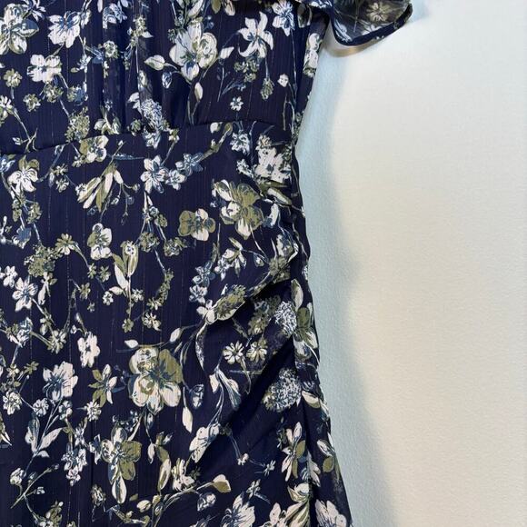ASTR The Label Flutter Sleeve Maxi Dress Size XS Blue Green Floral Party Dinner - Picture 9 of 13